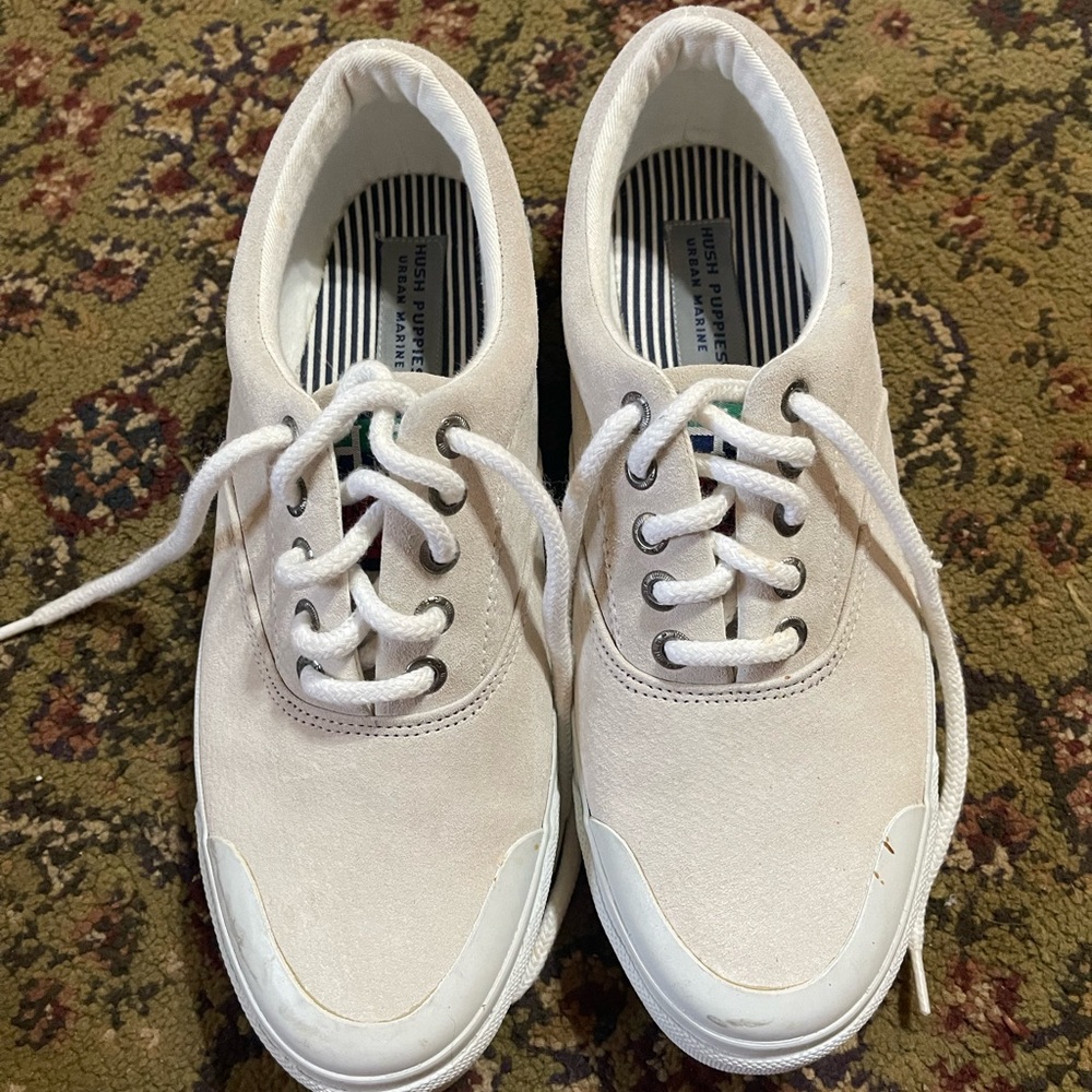 Hush Puppies Urban Marine Beige Suede Lace-Up Sneakers 9B